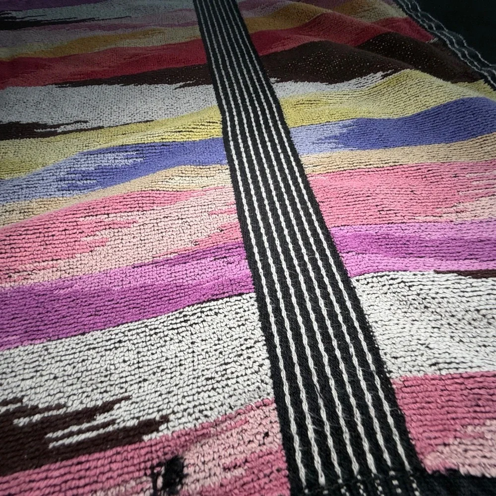 Missoni Home Bath Towel 37x54 Multicolor Yari Ikat‎ Zigzag Cotton Design Italy